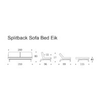 Splitback Bäddsoffa Eik svart - Bild 2